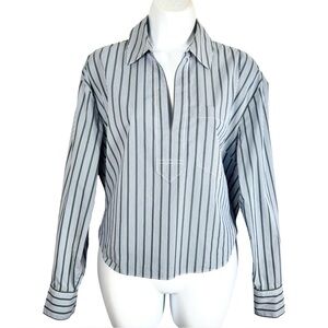 Veronica Beard Khai Striped V-Neck Blouse Size 6